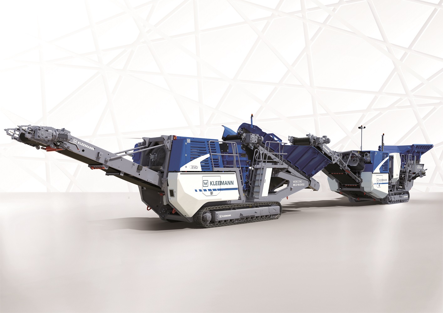 High performance individually or as a team: the cone crusher MOBICONE MCO 90(i) EVO2 and the jaw crusher MOBICAT MC 110(i) EVO2 from Kleemann.