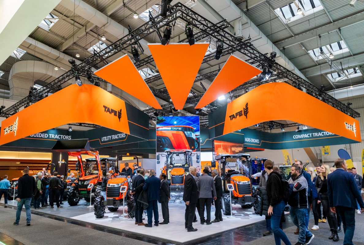 TAFE Tractors Reveals New Electric Hybrid Tractor EVX75 and Terra Vista Vision Guidance at Agritechnica 2025