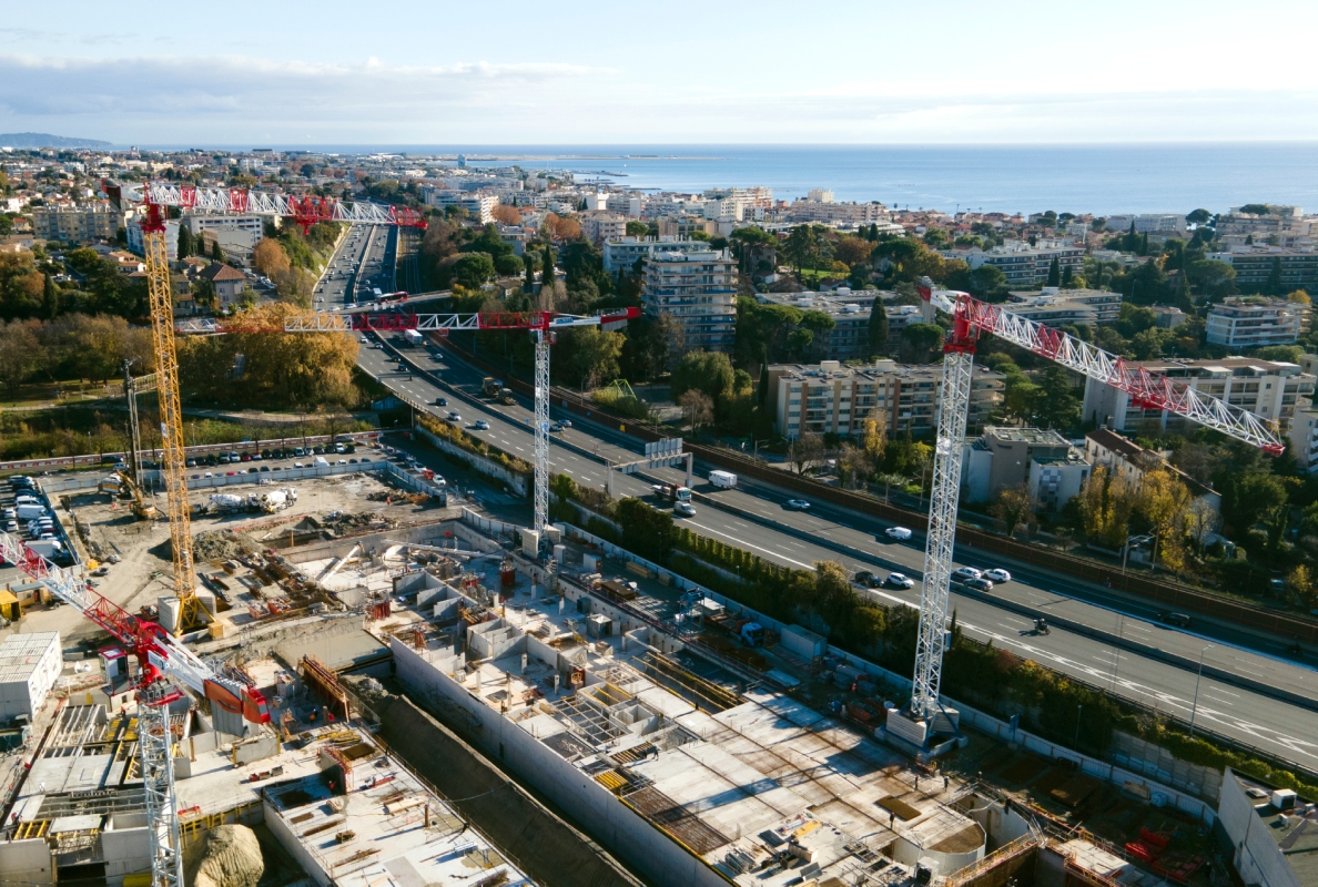 Five Potain tower cranes support construction of eco-district in southern France