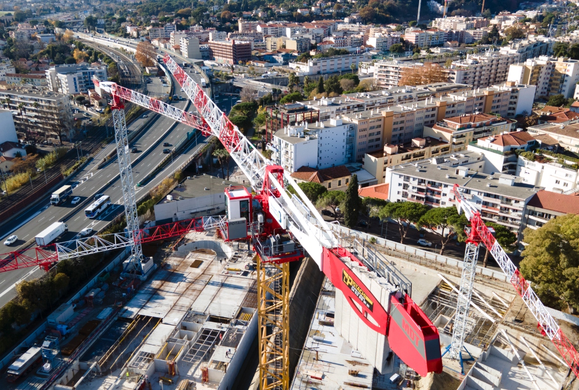 Five Potain tower cranes support construction of eco-district in southern France