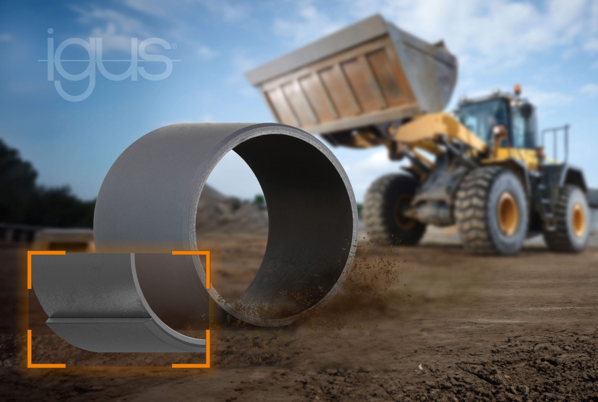 Hard shell and wear-resistant core: the new cost-effective iglidur Q3E plain bearing supports heavy loads without lubrication.