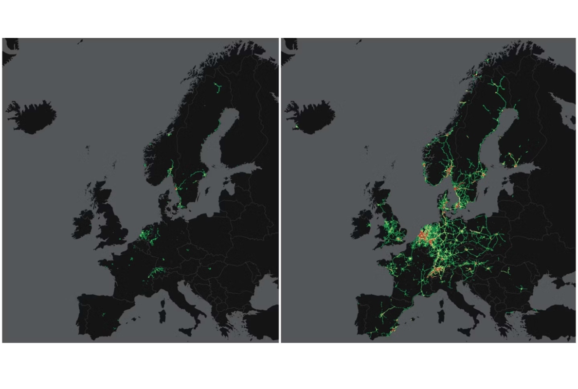 The map shows the increase