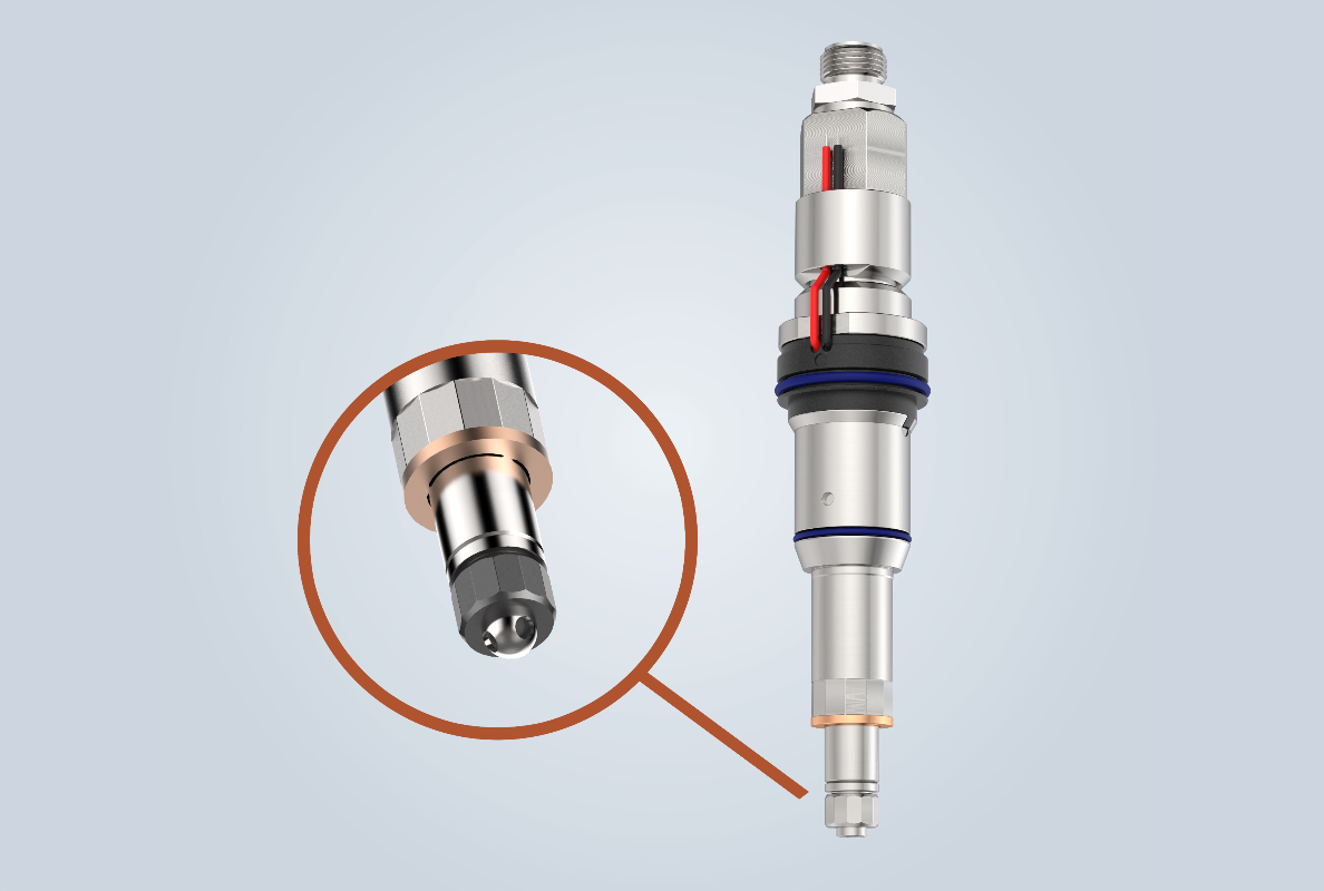 The asymmetrical geometry of the diffuser caps allows a wide variety of injection angles.