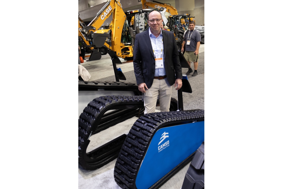 CAMSO Construction's David De Waele with new Superior Durability (SD) track