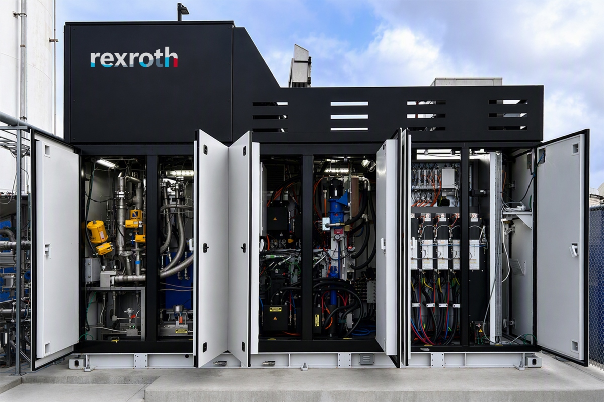 Lean system architecture from a single source: The integrated CryoPump module from Bosch Rexroth combines central pump, hydraulic, and control functions into a single unit.