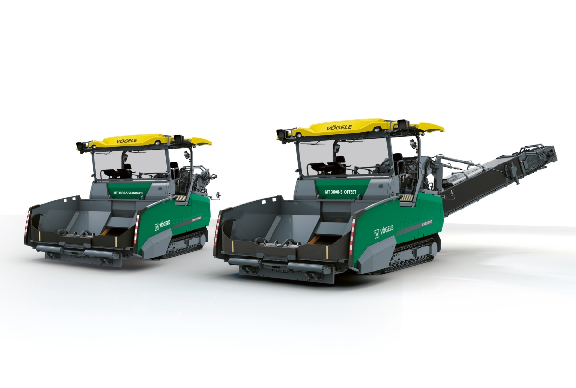 MT 3000-5 Standard and Offset: In addition to the new road pavers, Vögele has also upgraded its material feeders to Dash 5 level.