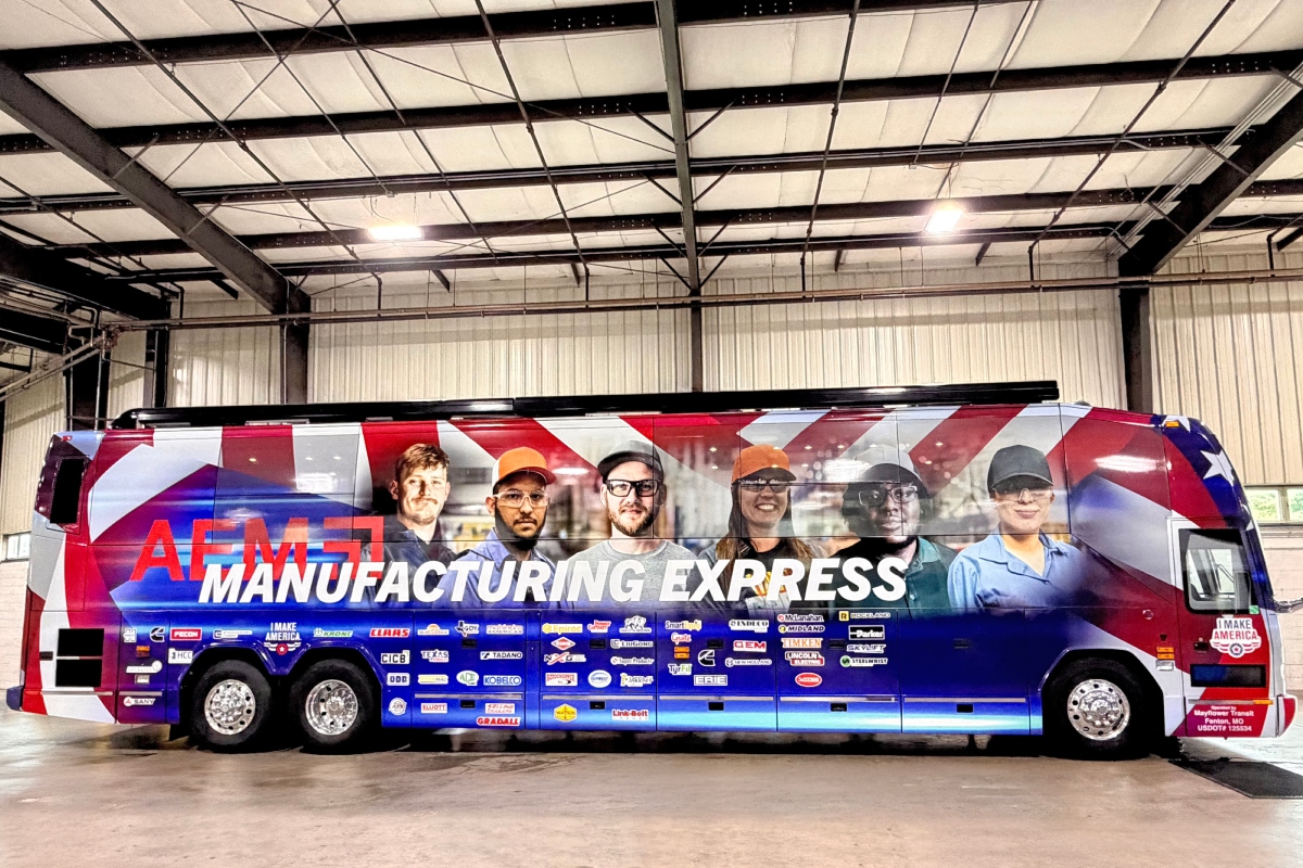 AEM Manufacturing Express bus at Steelwrist Inc