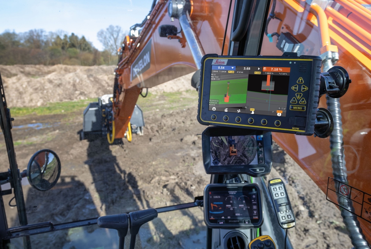 New Leica MC1 3D Machine Guidance System for Develon DX225LC-7X Excavator