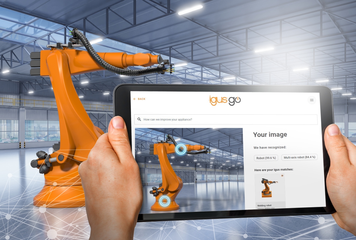 Simply take a photo of an application and the AI-based igusGO app shows the user potential to improve the technology of machines with igus products and even save costs in the process.