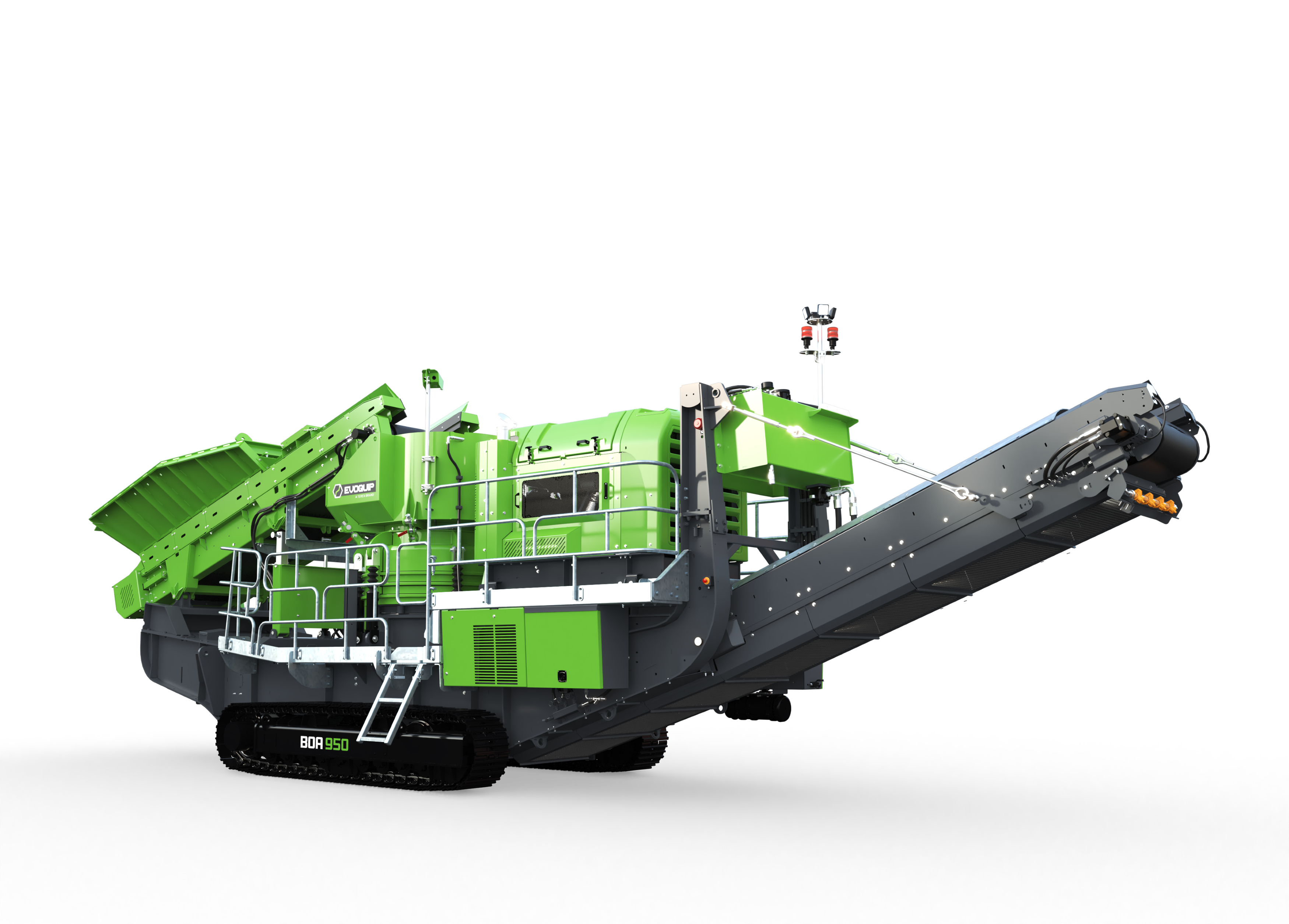 The Boa 950 is equipped with a Terex TC1000 cone chamber and is powered by a CAT C9.3 engine delivering 250 kW, providing consistent and efficient crushing performance.