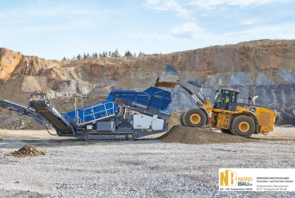 In the spotlight at the show: the MSS 502(i) EVO impresses with a feed capacity of up to 350 t/h in natural stone processing and recycling.