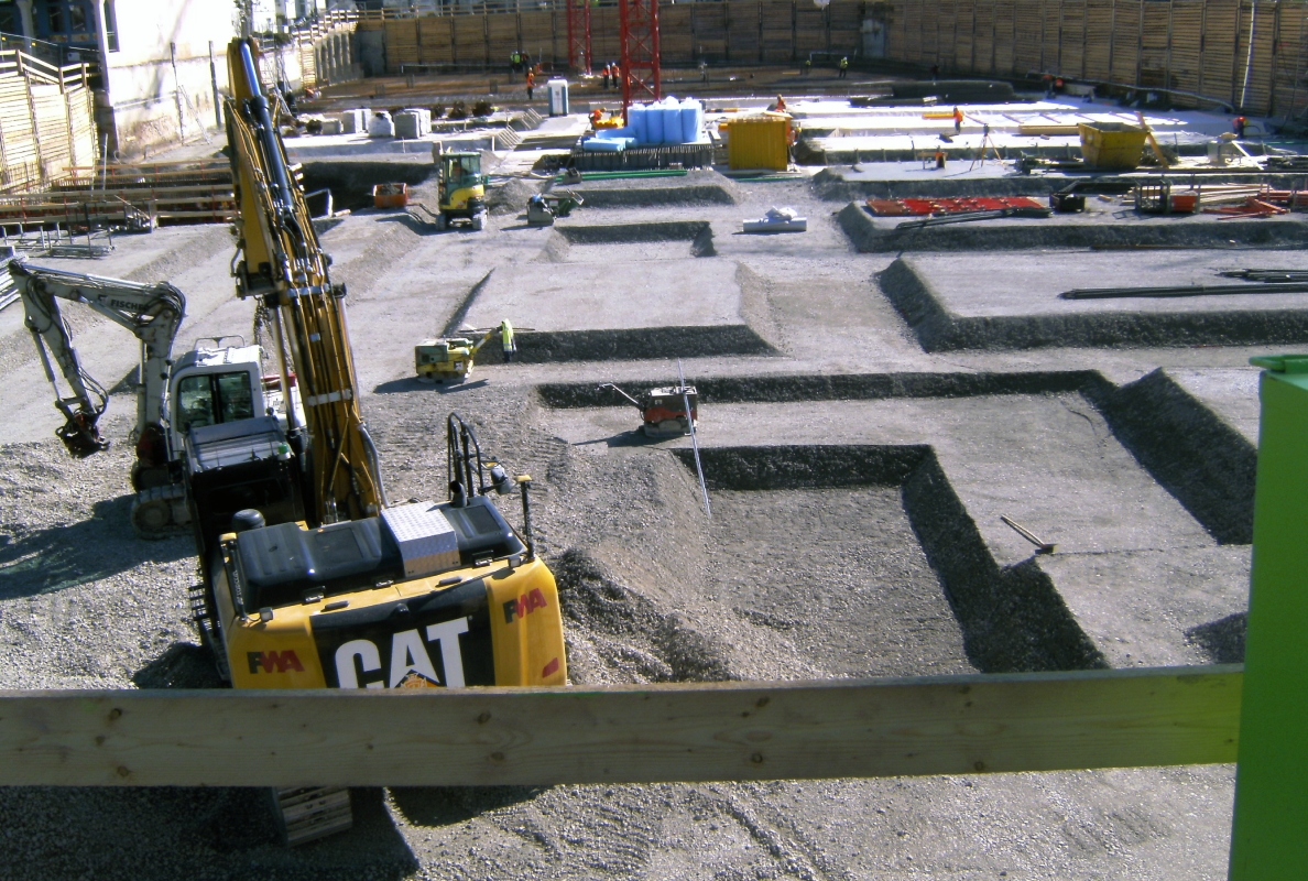 Construction sites in the summer