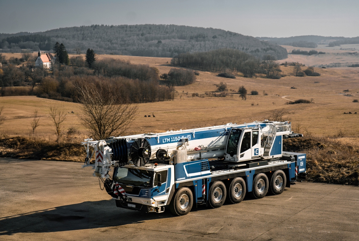 At Bauma, Liebherr is showcasing the LTM 1150-5.4E, its first electrically driven mobile crane with battery.