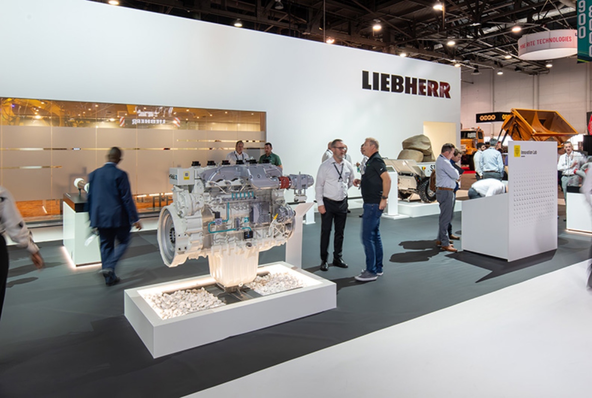 The Innovation Lab at the Liebherr booth showcases a range of the Group’s pioneering concepts for the future of mining.