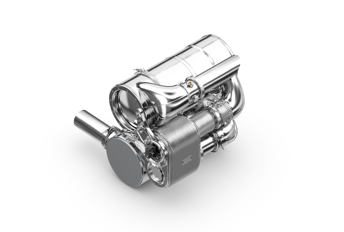 The compact dimensions of the MAN exhaust gas aftertreatment system offer a clear advantage in the design of machine rooms in conjunction with the compact but powerful MAN D3872.