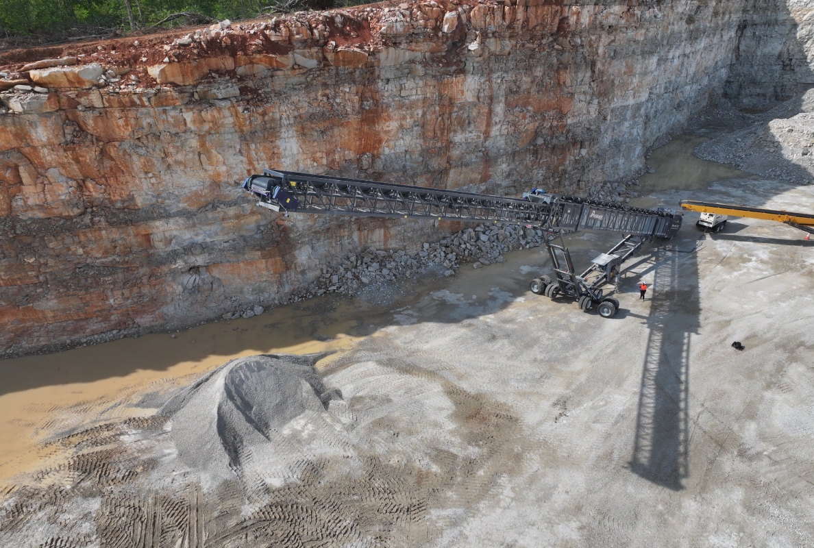 The new 150-foot (46-meter) conveyor has been designed specifically for the North American market and manufactured at the Terex facility in Mt Vernon, Missouri.