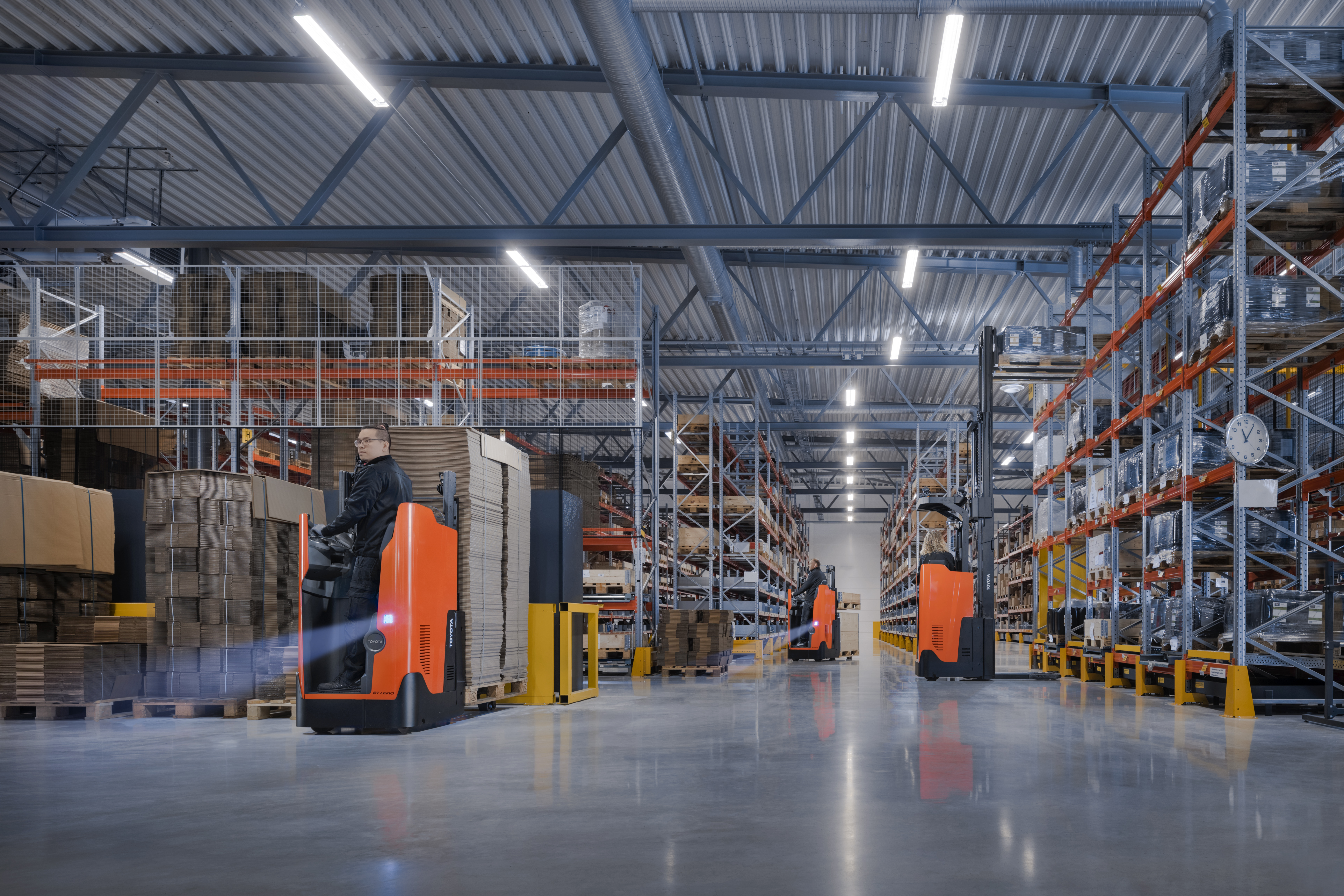 Toyota introduces three brand-new stand-in warehouse trucks, built around lithium-ion batteries