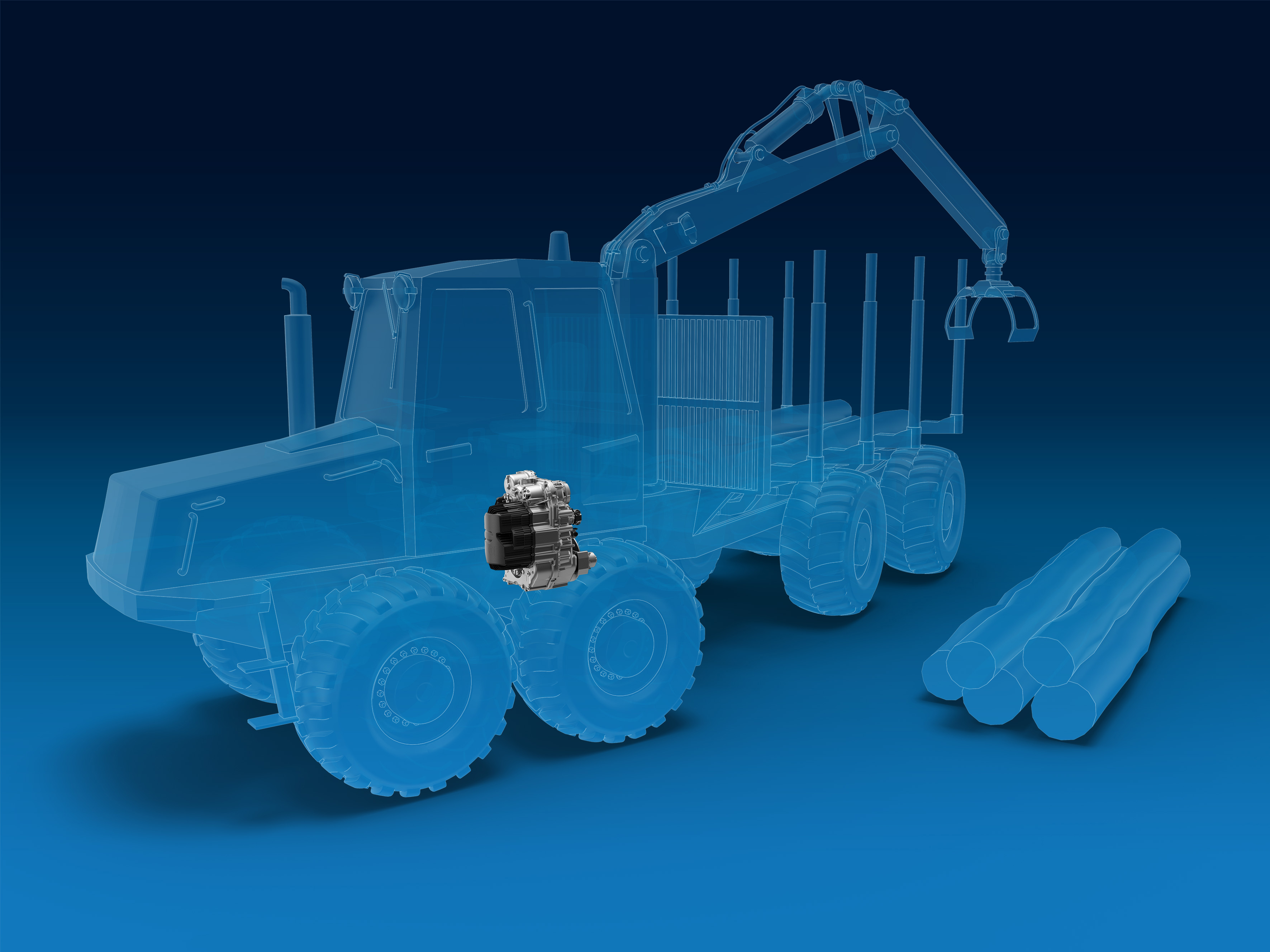 In series production for forwarders since more than two years:  the fully power-split, continuously variable transmission  cPOWER