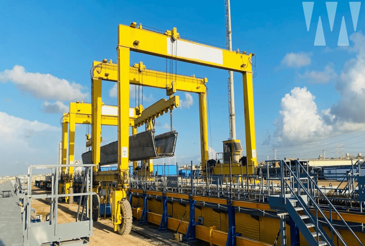 Production Line of Trough Beams + Concrete Piece