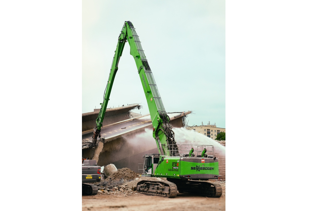 After dismantling, the debris was then transported away by trucks and tractors.
