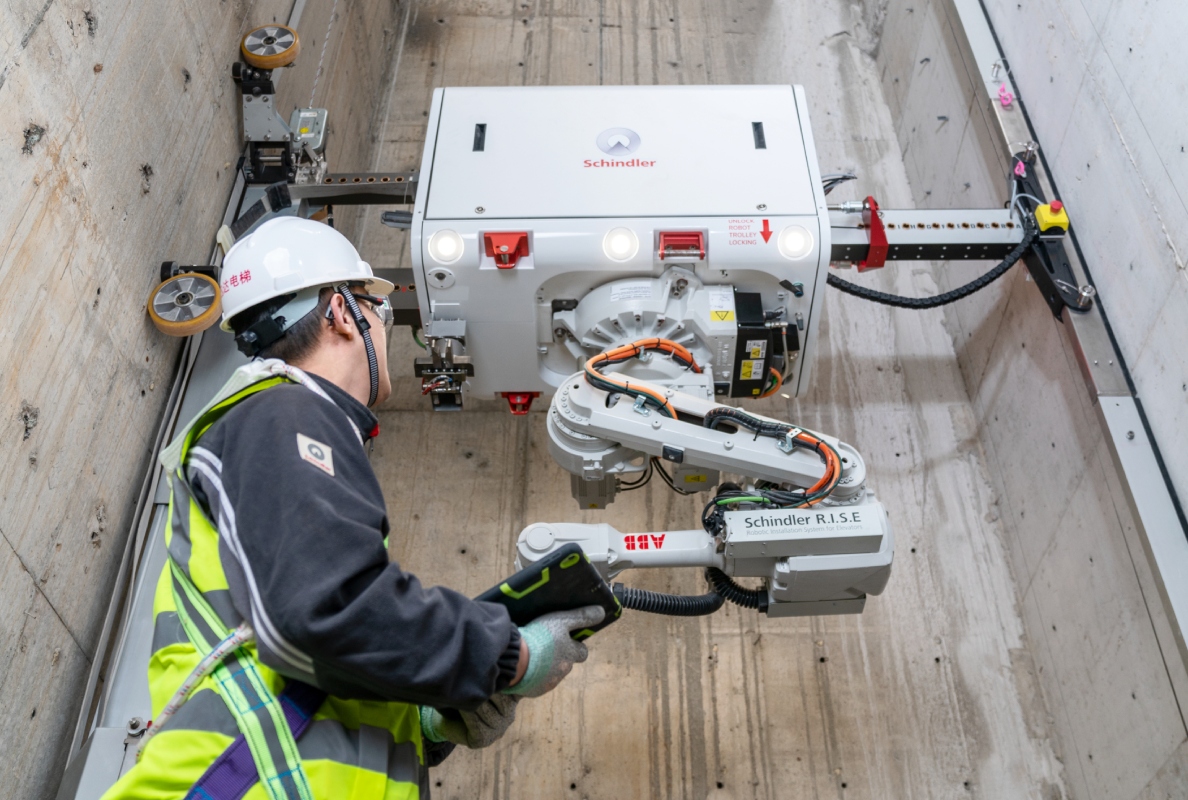 Advanced Schindler R.I.S.E construction robot in Singapore to support Shaw Tower redevelopment