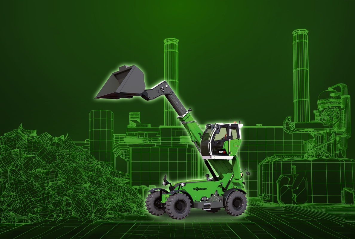 With the new 6 t 360 G model, SENNEBOGEN is expanding its own product portfolio of telehandlers with a machine that is perfectly suited for industrial tasks.