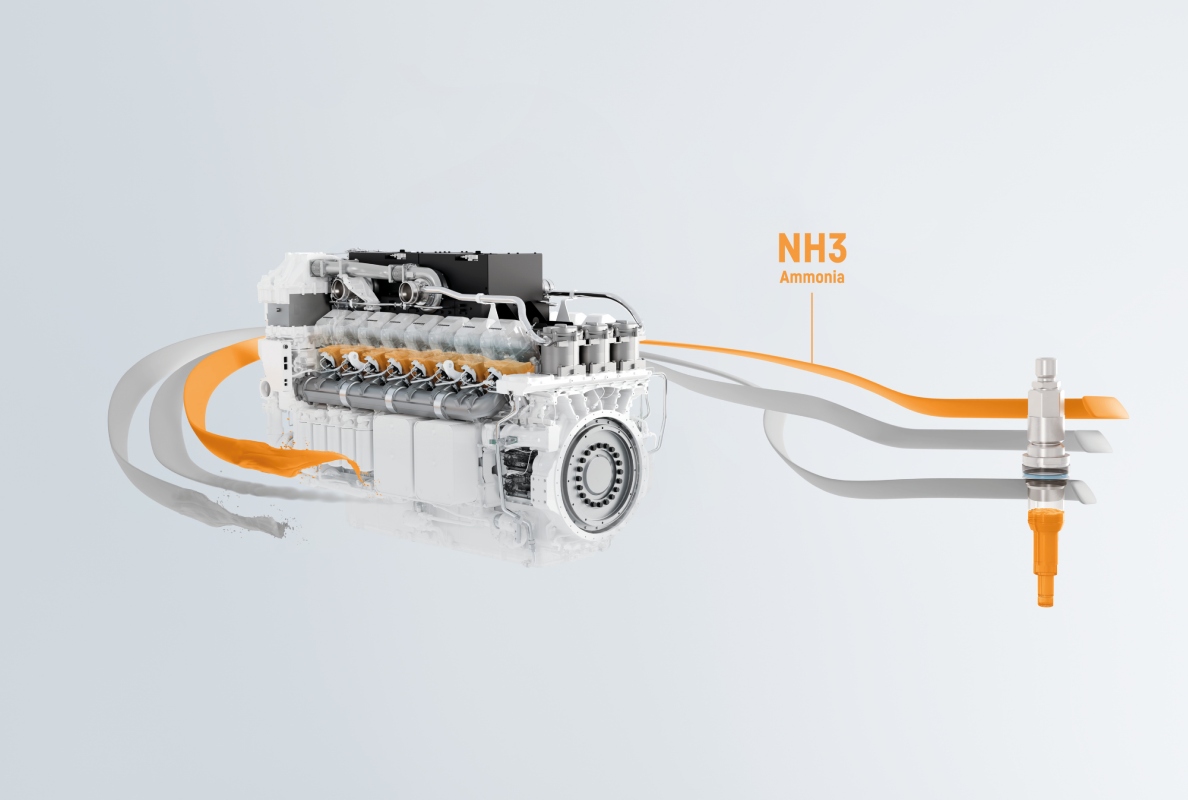 Liebherr is conducting research into the future with ammoniac and will be presenting the first mock-up concept of a new ammoniac motor at Bauma.