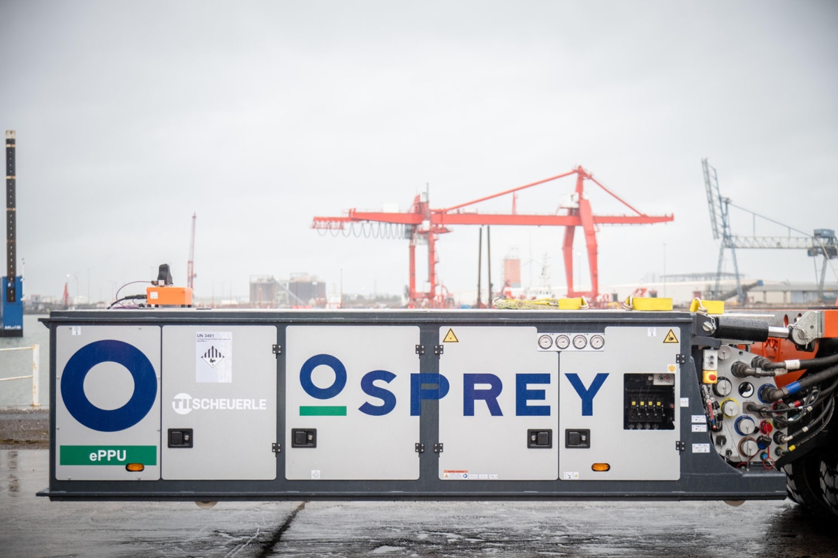 The electric PowerPack Unit (ePPU) enables zero-emission SPMT operations in enclosed buildings, ports and other environmentally sensitive areas.