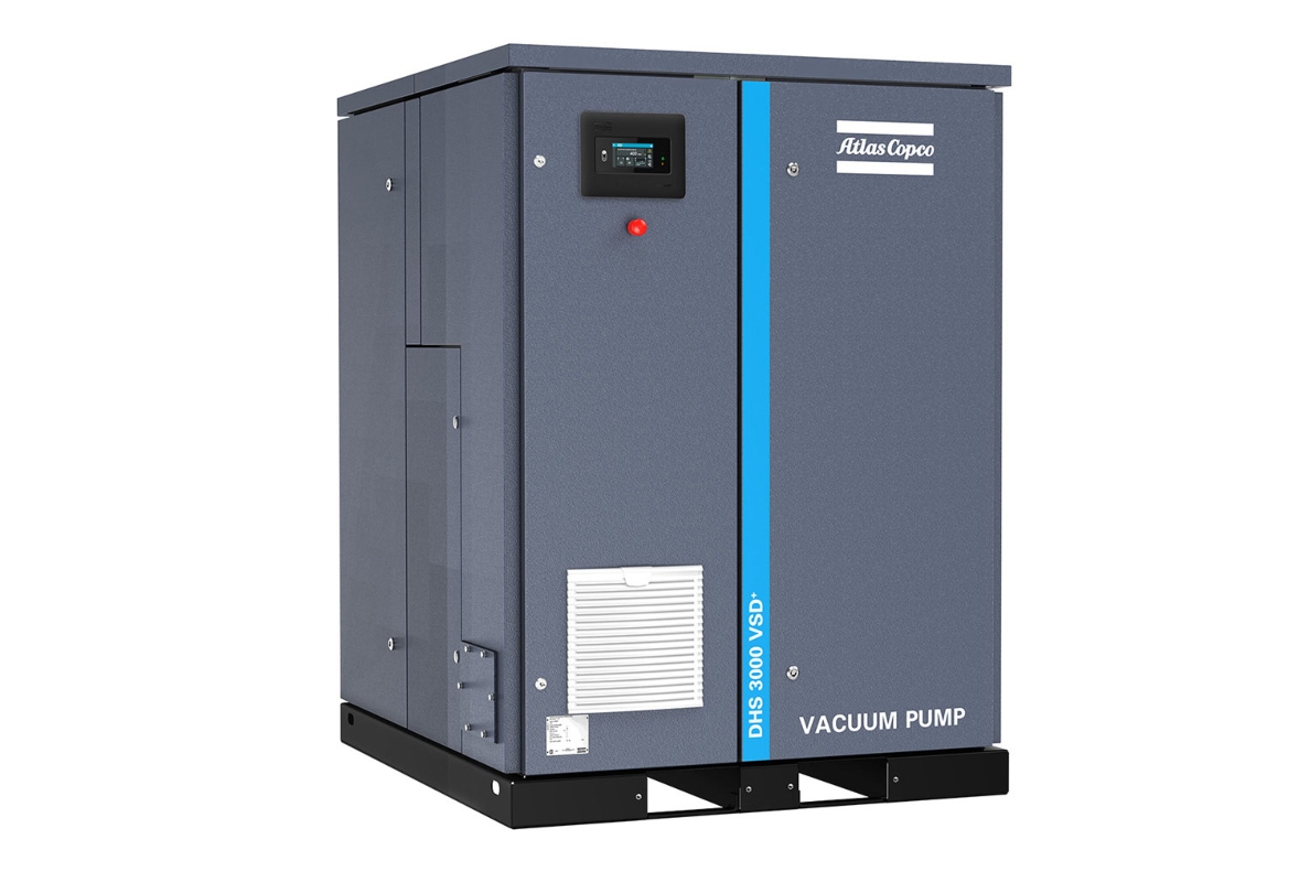Atlas Copco developed the dry screw vacuum pump DHS 3000 VSD+ specifically for massive flow industrial applications.