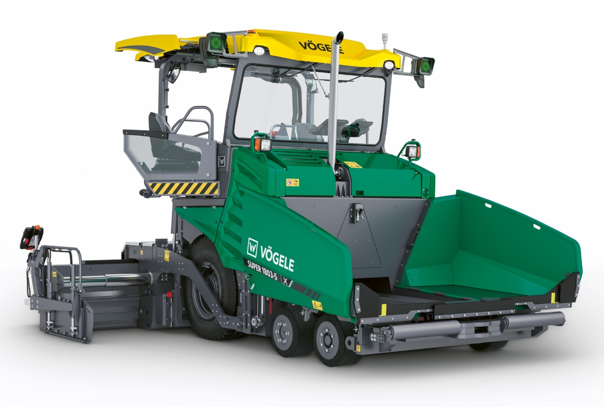 Addition to the family: Vögele is presenting the first wheeled paver of the dash 5 generation, the SUPER 1803-5 X-Tier, at Bauma 2025.