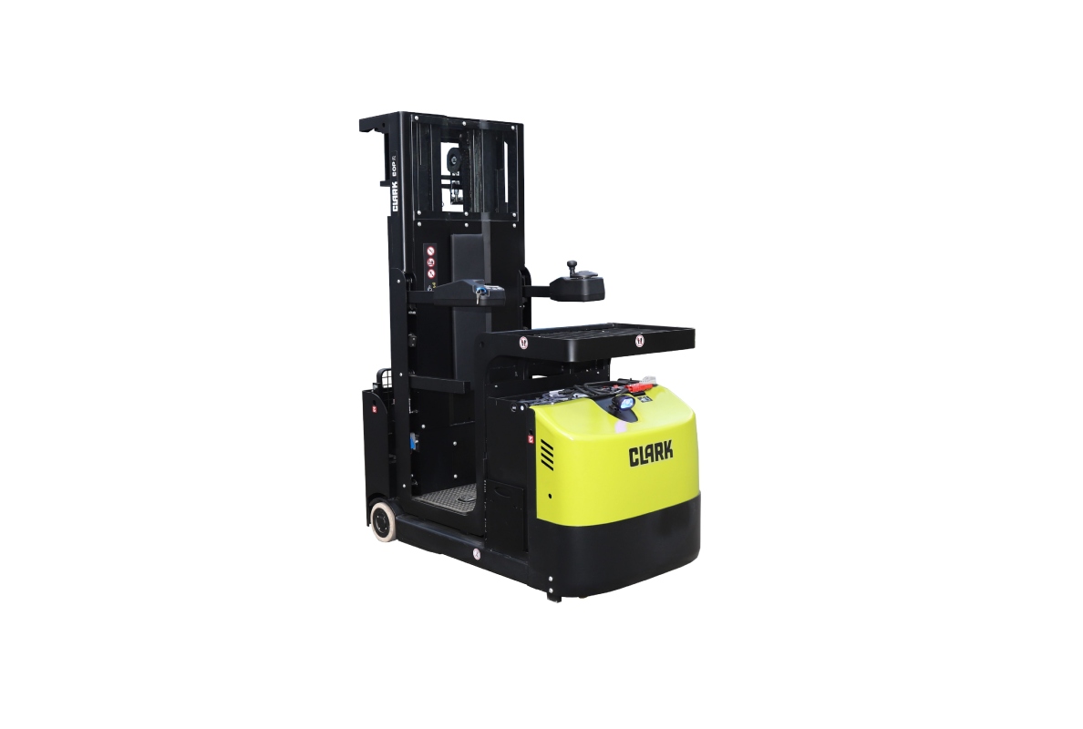 The COP 2 order picker with Li-Ion technology has a maximum lifting height of 6.30 metres and is designed for order picking tasks on the second shelf level