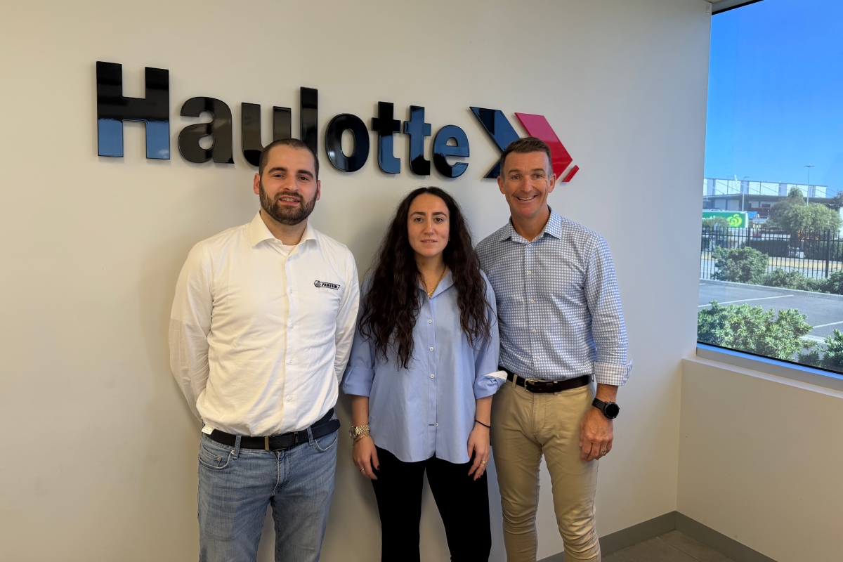 From left, Giacomo Bordignon, Area Manager Faresin Industries, Giulia Faresin, Vice President Faresin Industries and Keith Clarke General Manager of Haulotte Australia