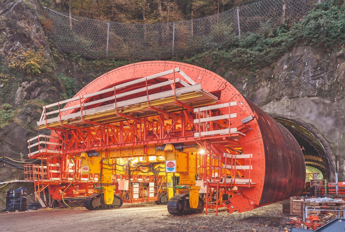 To construct the 1,600-m-long access tunnel