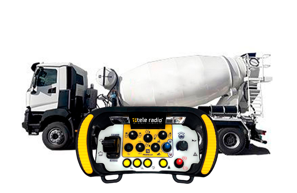 Live demo – Remote controlling a concrete truck - Tele Radio exhibiting in SMOPYC <br> Image source: Anmopyc