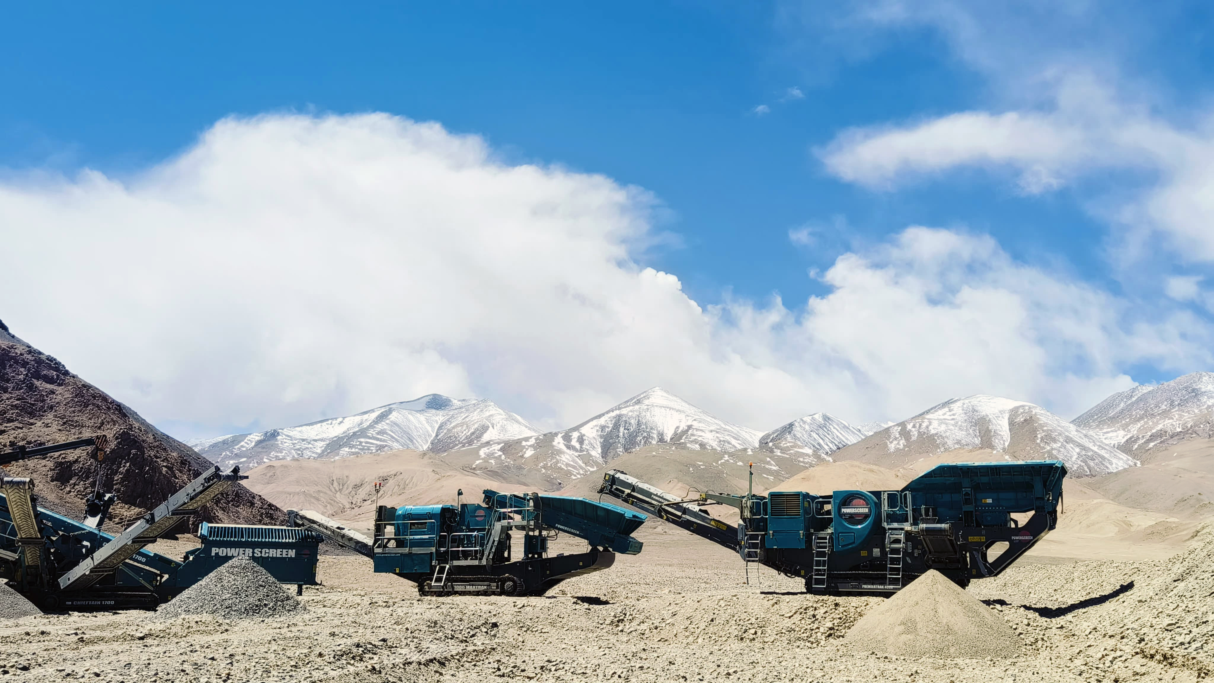 Powerscreen equipment being reassembled Ladakh, Northern Indi