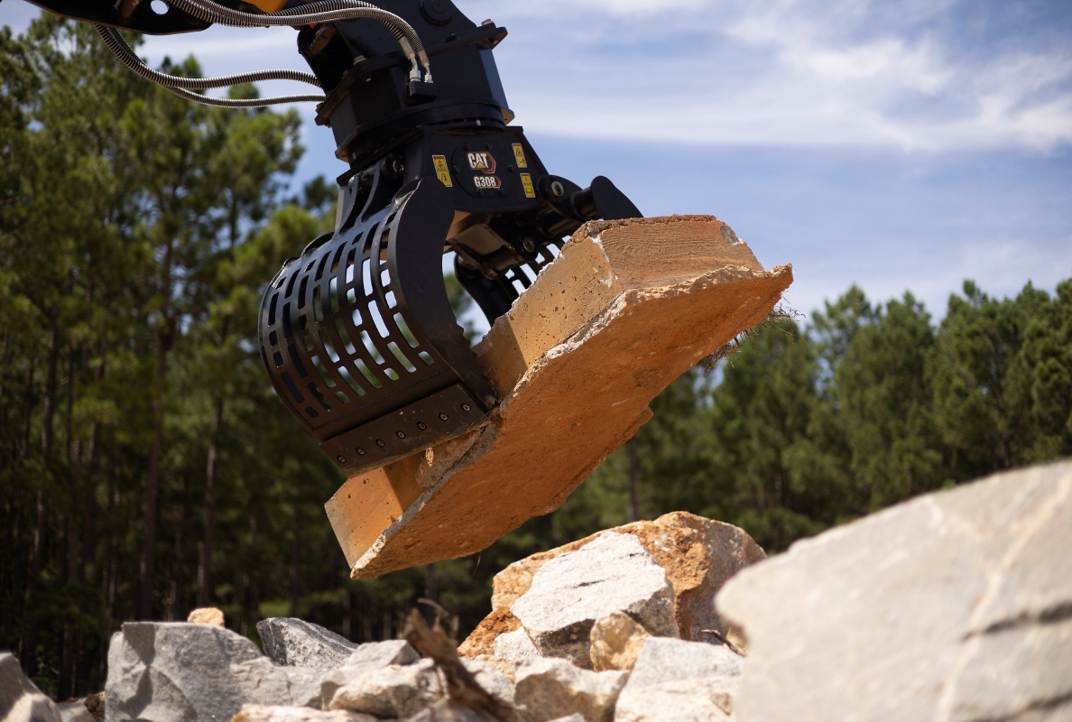Cat G308 Demolition and Sorting Grapple for Mini Excavators