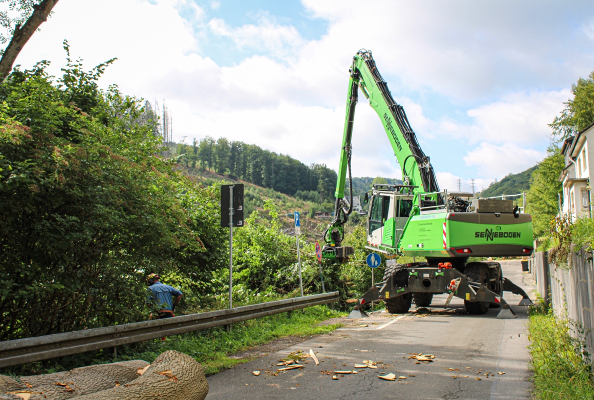 The tree care handler, specially developed for demanding tree work, mastered the difficult task on a slope with ease.