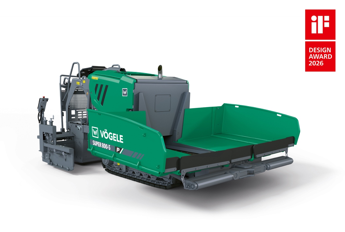 Outstanding product design: SUPER 800-5 P paver from Vögele awarded the iF Design Award 2026.