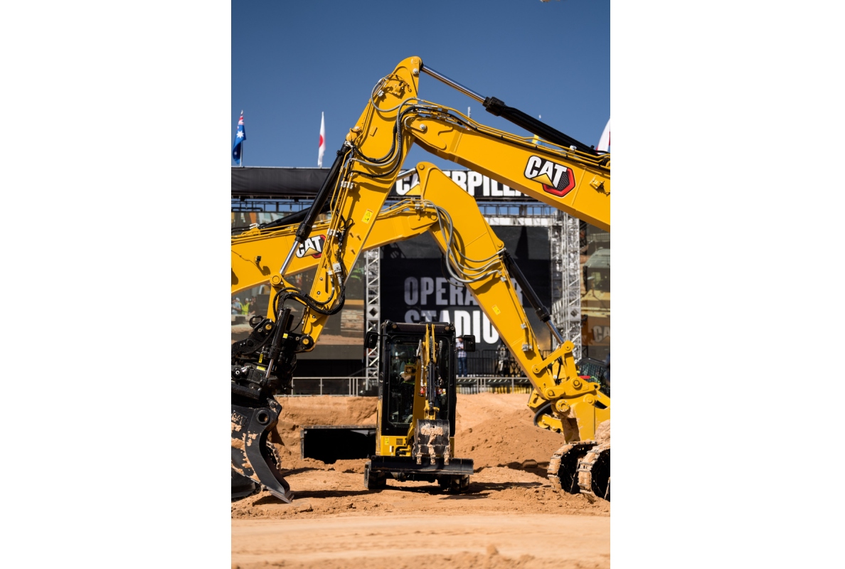 Cat® excavators on Operator Stadium during CONEXPO-CON/AGG 2023.