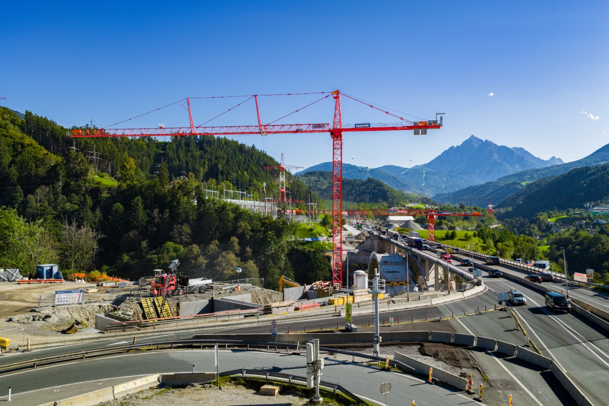Working between gorge, traffic