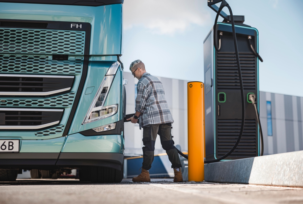 Volvo electric truck charging