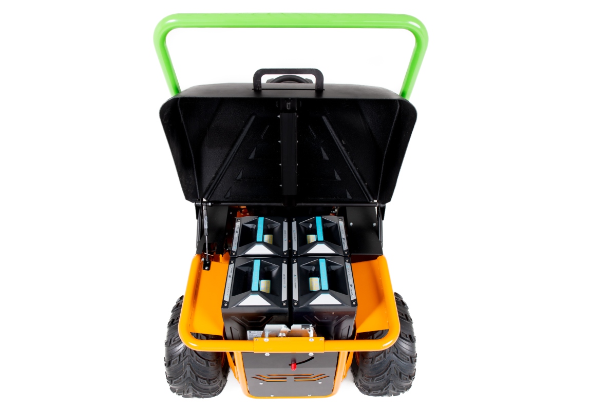 The innovation from AS-Motor: Electric high grass ride-on mower with rechargeable battery system