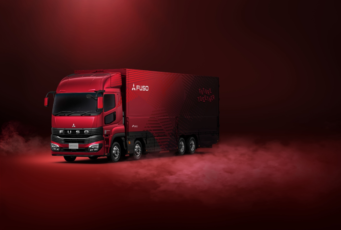 New FUSO Super Great heavy-duty truck Oct 2023 half front angle-view