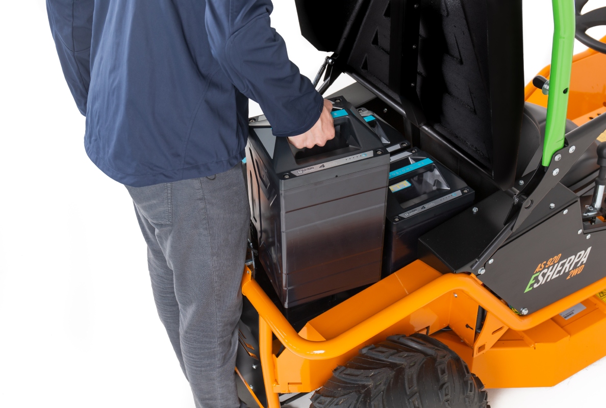 The innovation from AS-Motor: Electric high grass ride-on mower with rechargeable battery system
