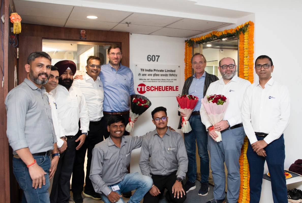 The team led by Miguel Fernandes (fourth from left) at the new Pune location during the official opening.