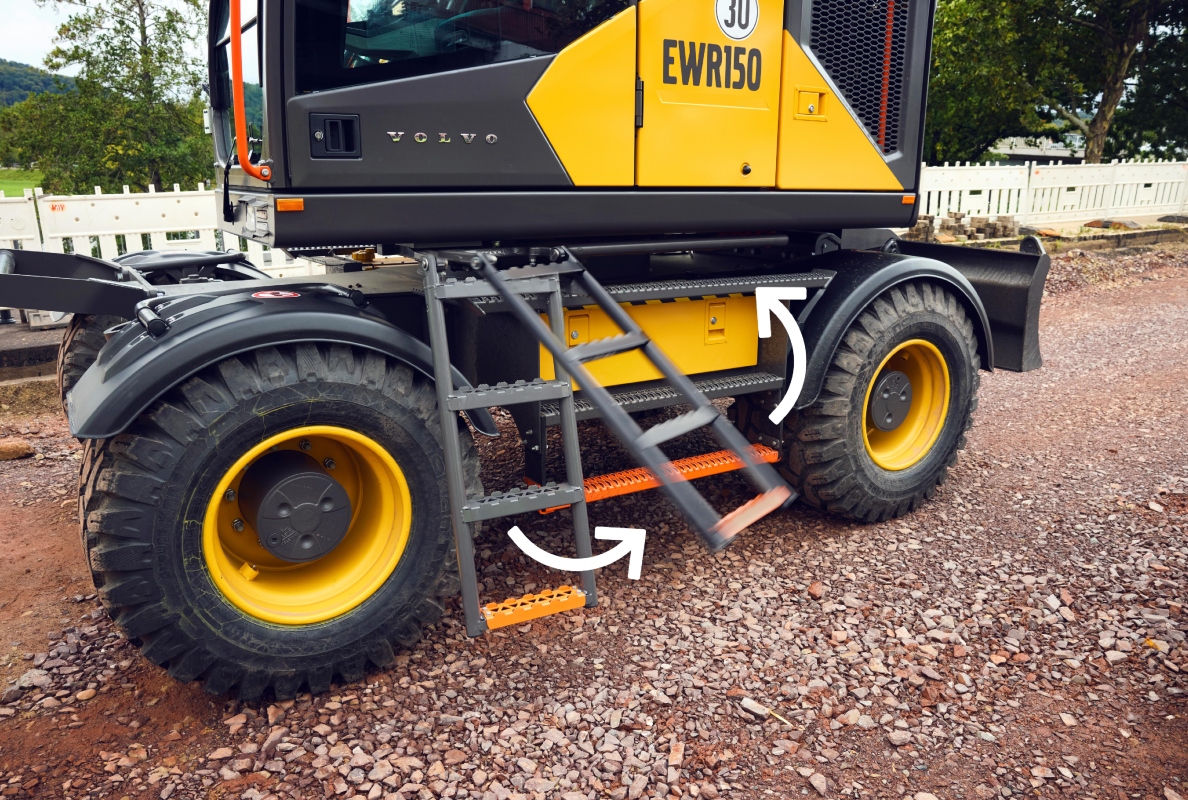 Volvo CE Brings Next-Gen Wheeled Excavators to North America with Industry-First Retractable Access Ladder