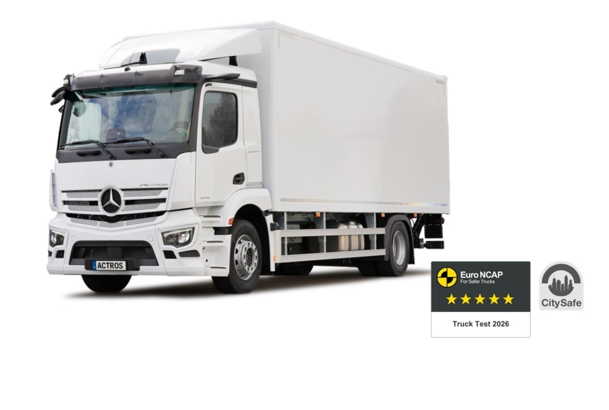 Euro NCAP awards five stars for the high safety level of Mercedes-Benz Trucks