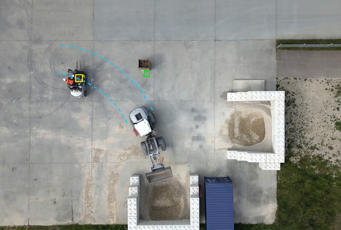Example collision avoidance. The CAS application software enhances the safety of mobile work machines and reduces development times for OEMs using proven hardware and software components from the BODAS Ecosystem by Bosch Rexroth.