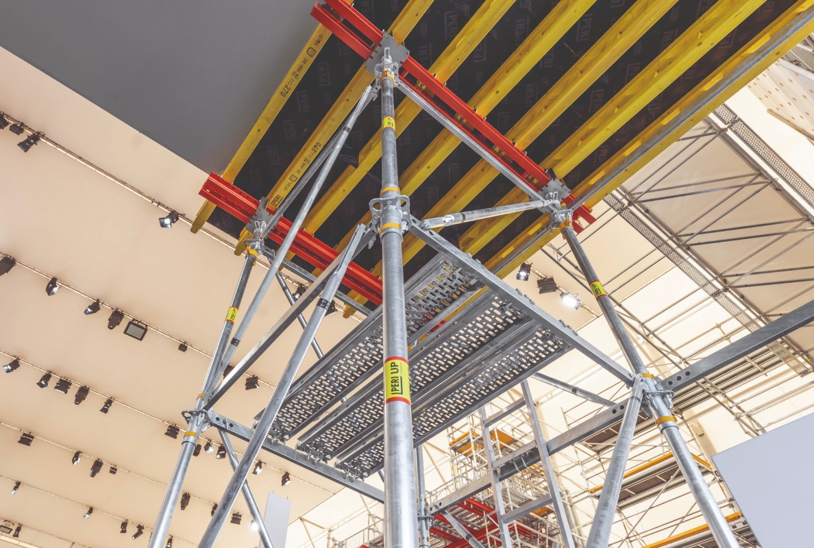 At bauma, visitors will be able to see the PERI UP Shoring Tower MD for themselves, which has a load-bearing capacity of up to 100 kN per vertical.