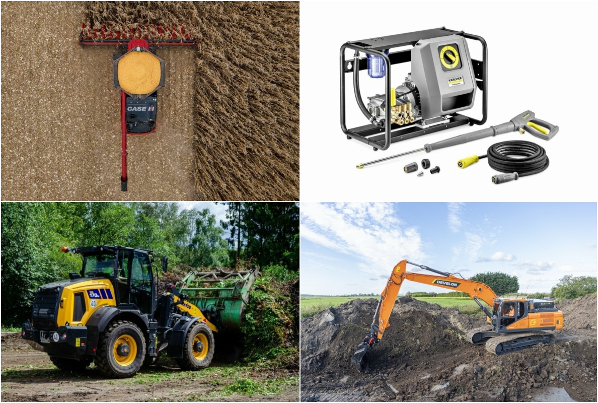 Product launches of December (DEVELON excavators, CASE IH headers, Komatsu loaders, and more)